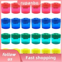 RUPANBO039392692 24Pcs 24ชิ้นค่ะ ที่เหลาดินสอ คู่มือการใช้งาน วงรีทรงรี เครื่องเหลาดินสอแบบสองรู ที่เหลามือจับ เล็กๆน้อยๆ กบเหลาดินสอช่างไม้ บ้านในบ้าน