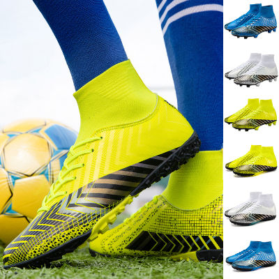 High Ankle Turf Soccer Shoes For Man Long Spike Sock Original Men Football Boots Free Shipping Cleats Trainning Sneakers