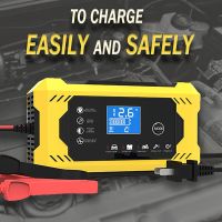 ZZOOI 12V 6A Intelligent Car Motorcycle Battery Charger for Pulse Repair Type Full Auto-Stop Dual-Mode Lead Acid for Motorcycle Truck