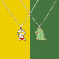 น่ารักการ์ตูนคู่ Necklack Ultraman มอนสเตอร์น้อยคนรักสร้อยคอเพื่อนเครื่องประดับงานปาร์ตี้ของขวัญ