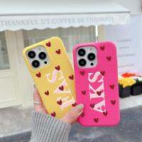 เคสโทรศัพท์ลายหัวใจหนัง PU ลายหัวใจสำหรับ Iphone 14 13 Pro Max 12 11 Pro Max XR 7 8 Plus 1ชิ้น