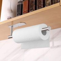 【YF】 Wall Mount Toilet Towel Paper Holder Adhesive Black Silver Kitchen Roll Stand Hanging Napkin Rack Bathroom Accessories WC