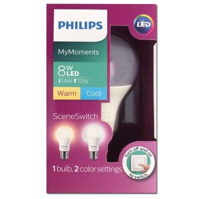 โปรโมชั่น+++ หลอดไฟฟิลิปส์ LED Bulb Scene Switch 8W เปลี่ยนแสงได้ Daylight- Warm White ราคาถูก หลอด ไฟ หลอดไฟตกแต่ง หลอดไฟบ้าน หลอดไฟพลังแดด