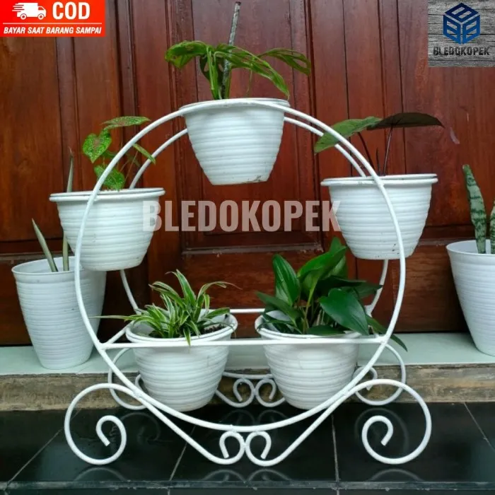 Standing Pot Besi Minimalis Rak Pot Bunga Besi Tempat Bunga Besi Susun ...