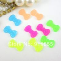 Free Shipping New And Fashion Jelly Color 500pcs/lot 12.5*7mm Bow Shape Flatback Resin beads For DIY (No Foiling) Beads