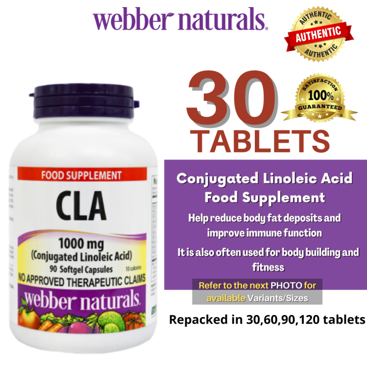 30 Capsules- Webber Naturals Conjugated Linoleic Acid (CLA) 1000 Mg ...