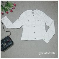 เสื้อแจ็คเก็ตยีนส์  สีขาว