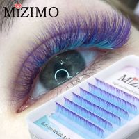Blue purple two-color color grafted eyelashes handmade artificial mink personalized flowering eyelash extension tool