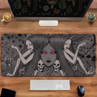 Junji Ito Horror Comics Black White Mousepad Gaming Mouse pad HD Printing Deskmat Laptop Rug Gift Table Top Decoration