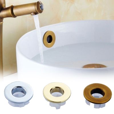 Sink Hole Round Overflow Cover Copper Ring Replacement Basin Sink Brass Overflow Cover Bathroom Basin Faucet Insert Home Decors