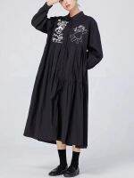 XITAO Dress Casual Fashion Long Sleeve Shirt Dress