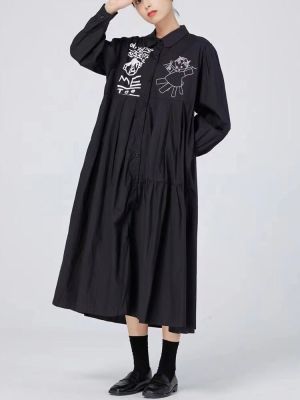 XITAO Dress Casual Long Sleeve Shirt Dress