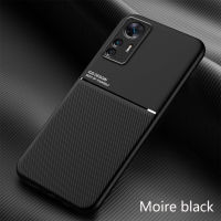 Xiaomi 12T / 12T Pro Case,EABUY Fashionable Moire Embedded Iron Plate Ring-free Bracket Phone Case (Compatible with Magnetic Car) for Xiaomi 12T / 12T Pro