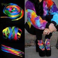 COD DSFGRTUTYIII 1 Pair Mixed Color Students Shoelace Party Shoes Accessories Women Men Rainbow Stripe Flat Shoelaces