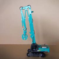 1:43 Scale Kobelco SK350DLC SK330 SK235SR Rebar Shearing Machine Excavator Diecast Alloy Engineering Truck Model Toy