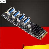 ใหม่ M.2 PCIE Riser การ์ดสำหรับการทำเหมืองแร่4-Port MKEY PCI-E X1อะแดปเตอร์โมดูล1-4คณะกรรมการการขยายตัวสำหรับ BTC Miner Desktp PC Windows XP