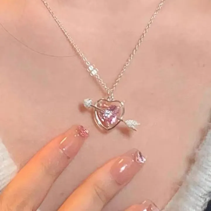 exclusive-necklace-design-dainty-charm-necklace-pink-heart-necklace-chic-jewelry-collection-unique-necklace-design