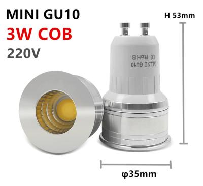 LED GU10 COB MINI MR16 หรี่แสงได้ Warm White Spot หลอดไฟ 3W 35 มม.เปลี่ยนหลอดฮาโลเจน 30W-dliqnzmdjasfg