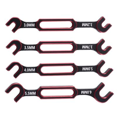 4Pcs Wrench 3-3.2 3.5-3.7 4-5 5.5-6mm Double End Universal Spanner Turnbuckle Wrench for RC Car Traxxas Axial SCX10