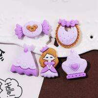 10 Pcs New Cute Mini Cartoon Purple Princess Crown Flat Back Resin Cabochons Scrapbook Diy Jewellery Decor Crafts Accessories