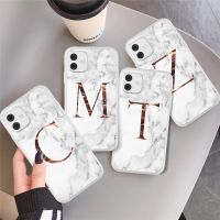 moskado DIY Name A Z Marble Texture Phone Cover For iPhone 12 Mini 11 Pro Max X XR XS Max 7 8 7Plus Soft Silicone TPU Back Case