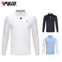 PGM Men Golf Shirts Long Sleeve Breathable T shirts Mens Casual Leisure Golf Clothing YF414