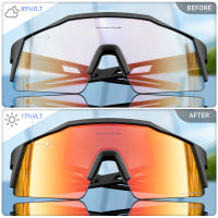 Kapvoe สีแดง Photochromic ขี่จักรยานแว่นกันแดดสำหรับผู้ชายสีฟ้า Photochromism แว่นตา Cycl ภูเขาใหม่จักรยานแว่นตาแว่นตากีฬา