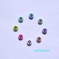 【hot】✕♨  Jewelry Accessories 7MM Color Painted Flat Beads Spacer Making Departments 100Pcs