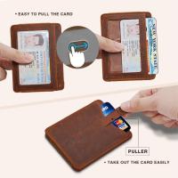 handel Fashion Mens Slim Mini Genuine Leather Credit ID Card Holder Wallet Purse Bag Pouch Book Passport Cover Case