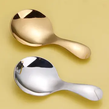 304 Stainless Steel Tea Scoop Tea Spatula Golden Tea Spoon Short