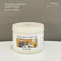 Summerstuff.marine - Thank Gosh Its Party time soy wax candle (180g.) กลิ่นแพร เลม่อน สดใส สดชื่น เทียนหอม ของขวัญ