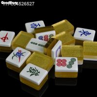 ■► Hot Sell 40mm Luxury Mahjong Set Silver Gold Games Chinese Table Board Game