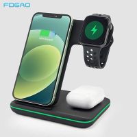 ZZOOI FDGAO 3 in 1 Wireless Charger Dock Station For iPhone 14 13 12 11 XS XR X 8 iWatch 7 SE 8 Airpods Pro 15W Fast Charging Stand