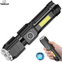 Studyset IN stock 2pcs Mini Led Flashlights Usb Rechargeable High Power Outdoor Retractable Torch With Side Light