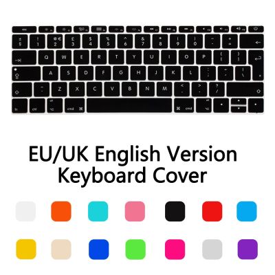 Silicone EU/UK layout Waterproof Keyboard Stickers Cover For New Macbook 12 /2016 2017 2019 Pro 13 Retina A1708 keyboard Film