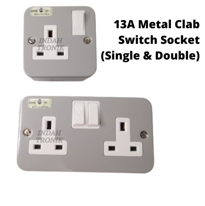 13A Metal Clad Heavy Duty Switch Socket (Single/ Double) Lazada