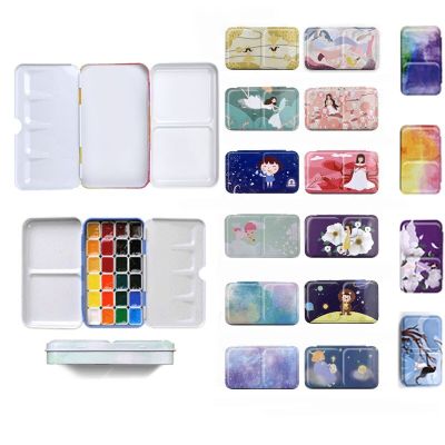 Watercolor Paint 12 Constellations Sub-packed Iron Box 8-color Three-fold Star Portable Artist Paint Flat-bottom Empty Box