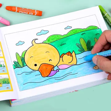 6Pages/set Paint with Water Books for Kids Cartoon Animal Princess Water  Coloring Graffiti Picture with Palettes Drawing Toys