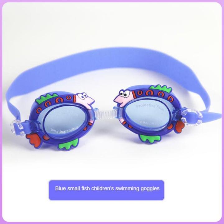 แว่นตาว่ายน้ำเด็กลายการ์ตูนน่ารักกันน้ำกันหมอก-hd-แว่นตาว่ายน้ำสายกระจกปรับได้แว่นกันน้ำสีสันสดใส