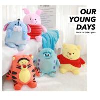 DL ตุ๊กตาผ้าห่ม ลด จำกัดเวลา Disney     Pooh Piglet Eeyore Sulley Tiger ของขวัญ ผ้าห่มนิ่ม หมอนผ้าห่ม