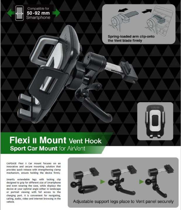 capdase-sport-car-mount-flexi-ii-vent-hook-76