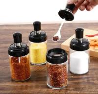 Glass bottle seasoning ขวดแก้วใสใส่เครื่องปรุงวัตถุดิบ