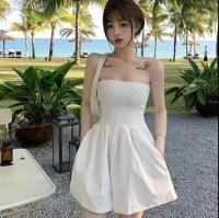 2023 Summer Womens Bodysuit, Wide Leg Short Leg Dress, High Waist Loose, Slightly Elastic