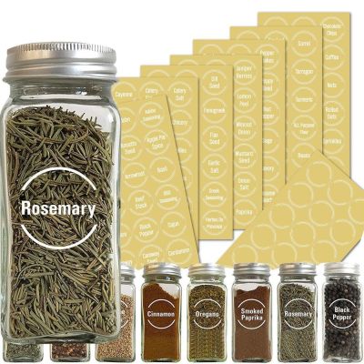 hotx【DT】 Transparent Spice Labels Preprinted Jars Stickers Cans Self-Adhesive Seasoning