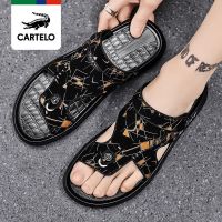 Cartelo crocodile sandals mens driving dual-use 2022 new trend summer slippers casual outer wear sandals waterproof shoes