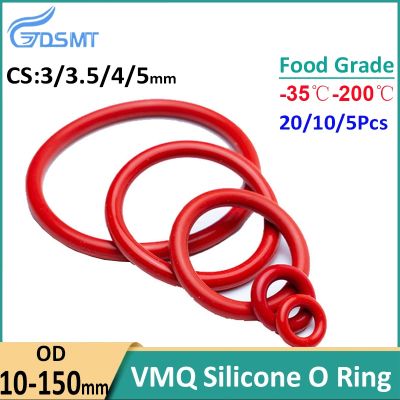 CS 3/3.5/4/5 merah VMQ silikon O cincin Gasket makanan kelas karet o-cincin OD 10mm-150mm