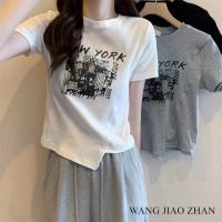 287303G JIAO ZHAN เสื้อยืดแฟชั่น ดีไซน์ไม่เหมือนใคร