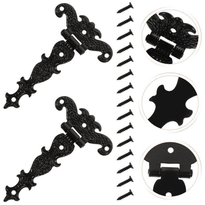 Kokemall 2pcs Retro Barn Door Hardwares Farmhouse Style Hinges Door