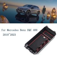 กล่องจัดระเบียบรถยนต์สำหรับ Mercedes Benz EQC 400 2019 ~ 2023ที่วางแขน2021 2022คอนโซลกลางที่เก็บของกระจุกกระจิกอุปกรณ์เสริมถาดบรรจุ