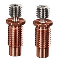 2X All-Metal Bi-Metal V6-Tcrazy Heatbreak Titanium &amp; Copper 3D Printer Nozzle Bimetal Throat For 1.75Mm V6 Hotend Heater